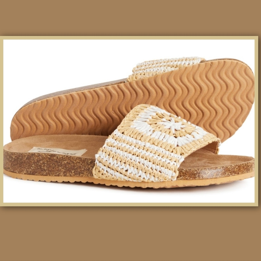 VINTAGE HAVANA MIMI CROCHET SLIDE SANDALS - Picture 1 of 5